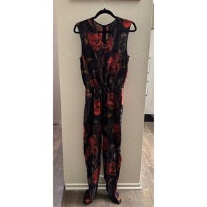 Topshop rose silk jumpsuit